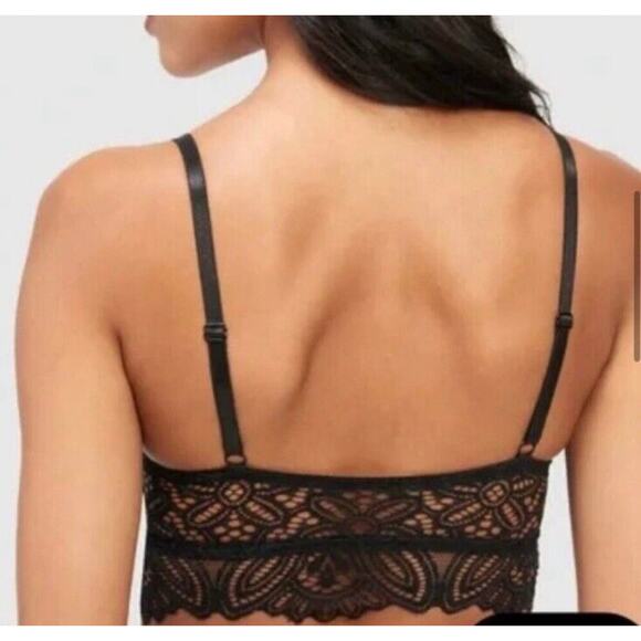 NWT! Frederick's of Hollywood Finley Black Lace Padded Bralette Bra Sz M - Picture 2 of 6